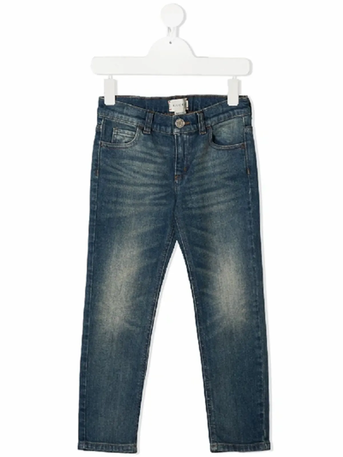 Gucci Kids Stretch Cotton Denim Jeans In Blue