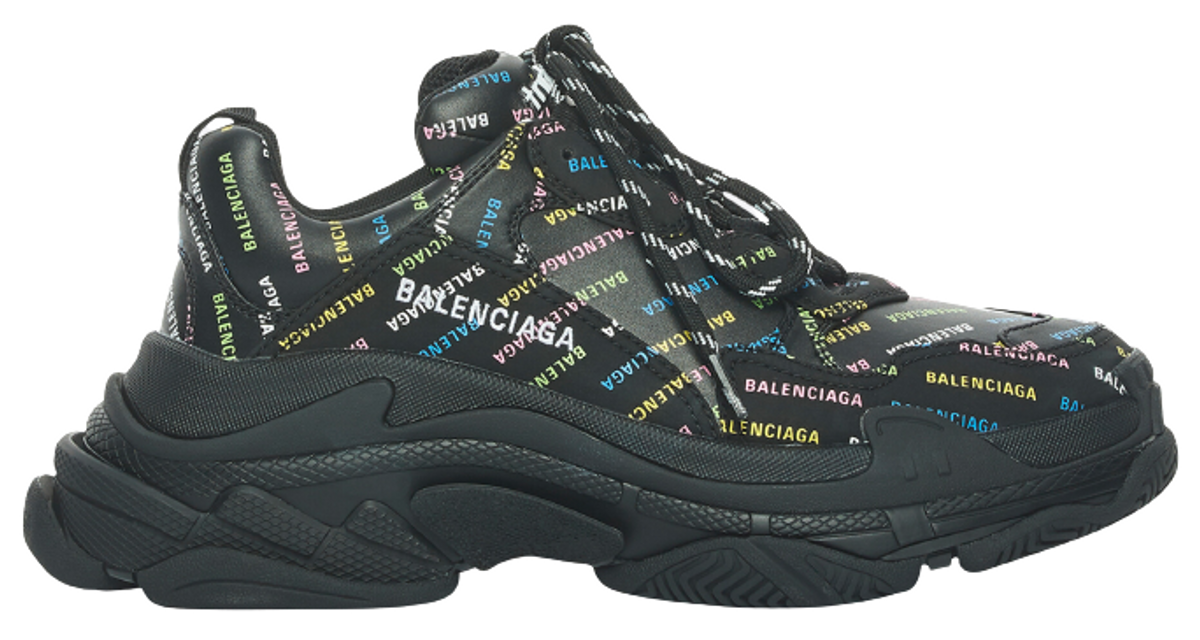 Balenciaga Triple S Allover Logo Black Sneakers
