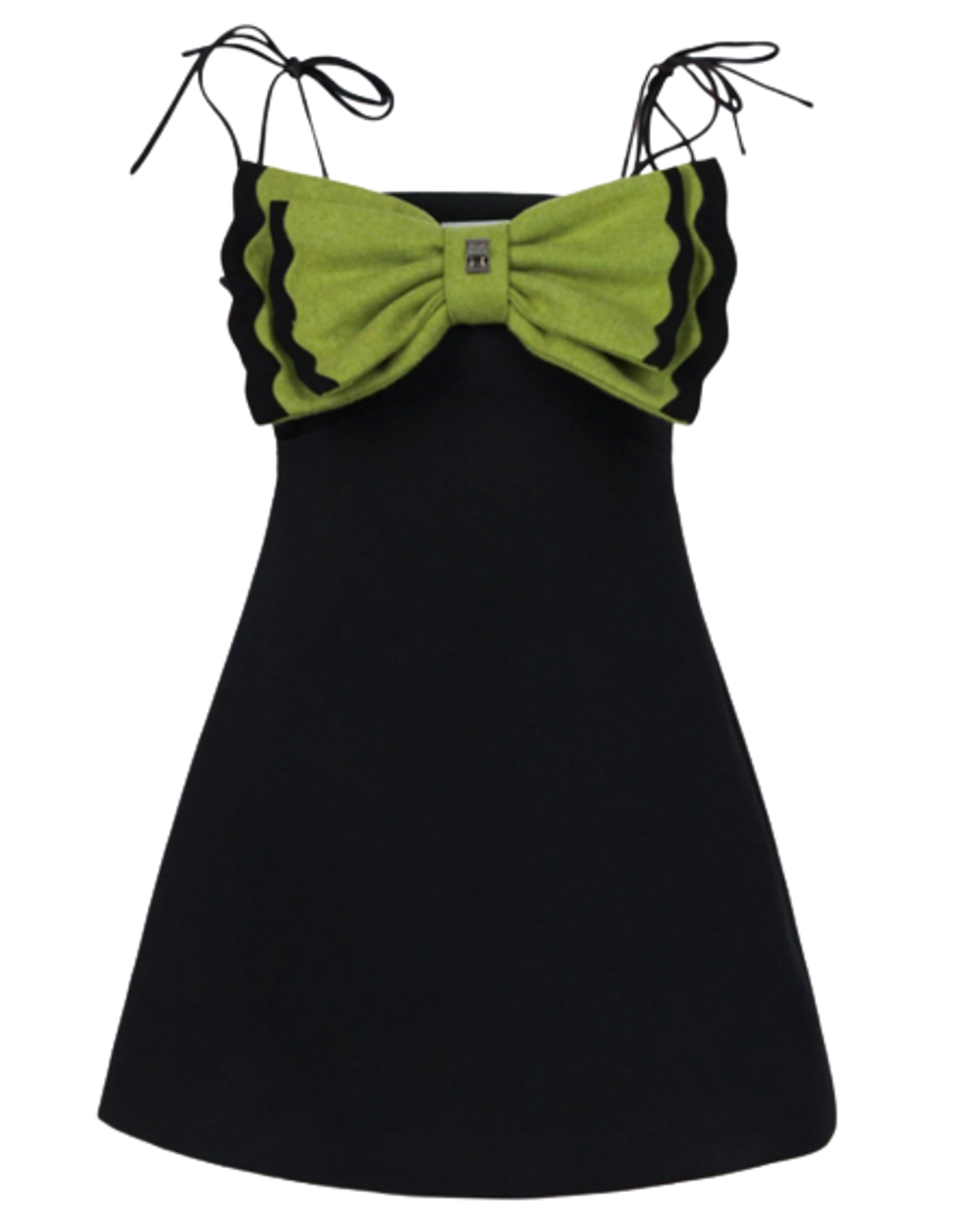 Calvin Luo Black Green Slip Dress