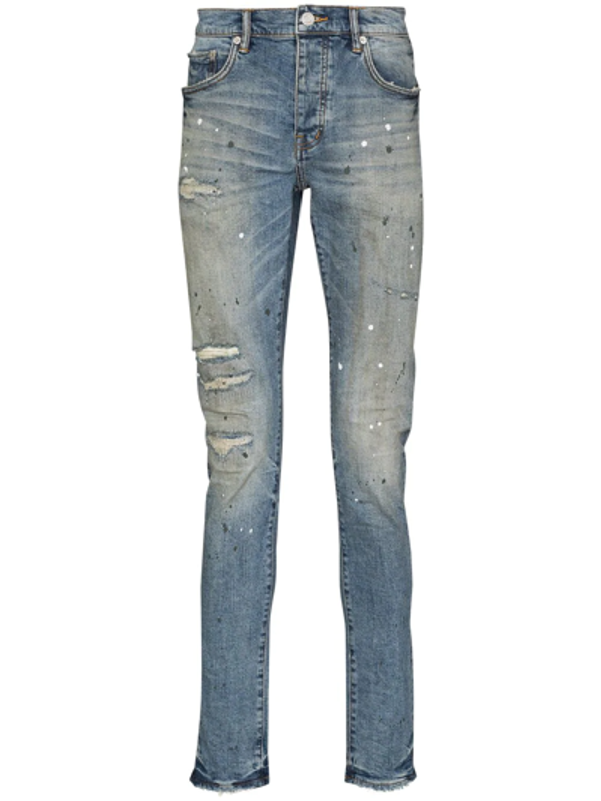 Purple Brand Destroy Skinny Jeans In Blue