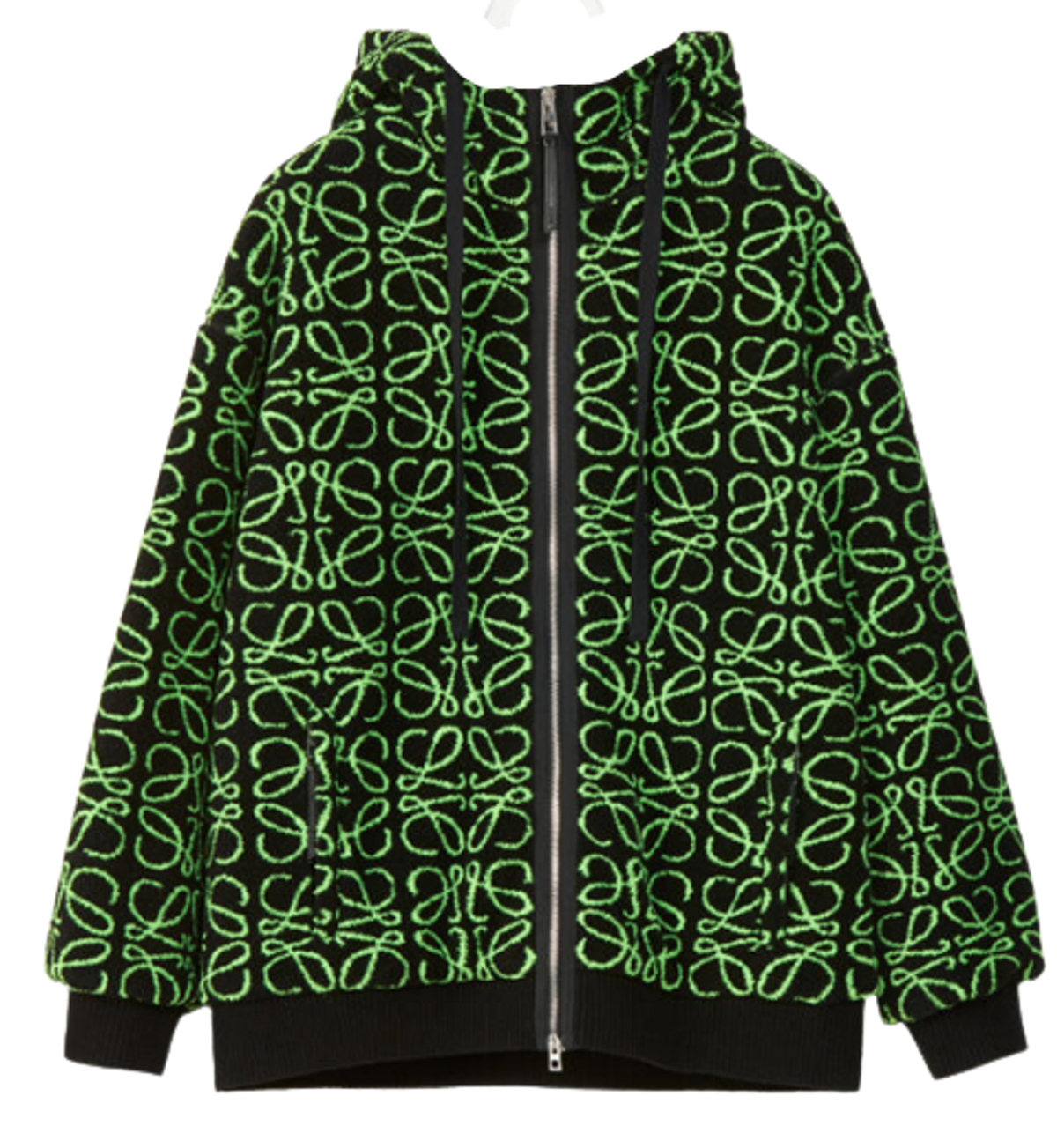 Loewe Zip Up Anagram Jacquard Fleece Parka