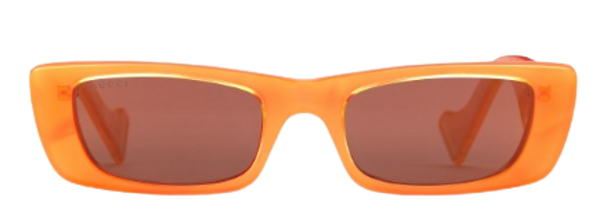 Gucci Orange Rectangular Sunglasses