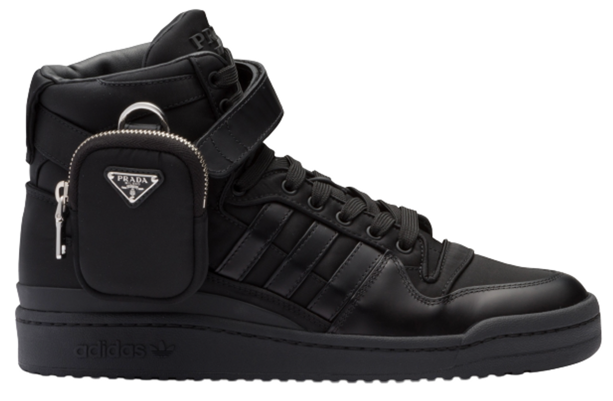 Prada × Adidas Re-Nylon Forum High-Top Black Sneakers