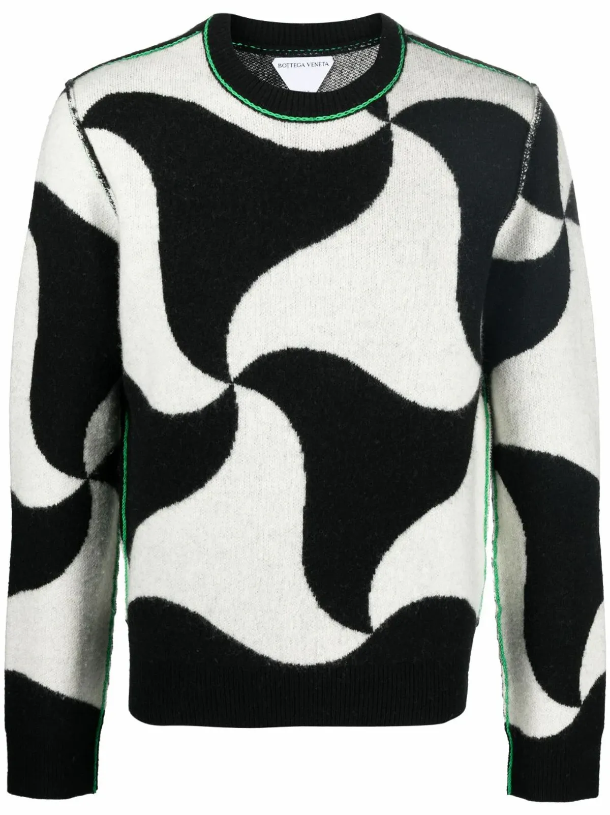 Bottega Veneta Ghost Embroidered Intarsia Wool Sweater