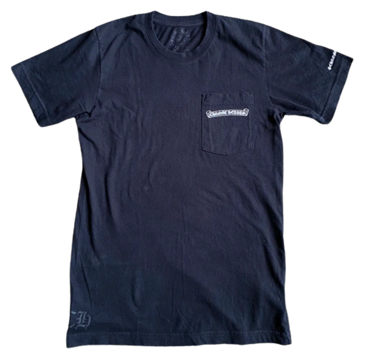 Chrome Hearts Logo Scroll Pocket Black T-Shirt