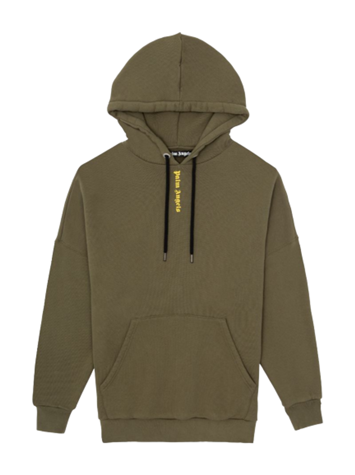 Palm Angels Logo Military Yellow Hoodie