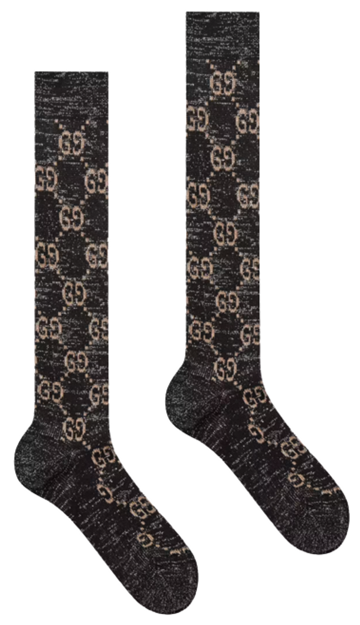 Gucci Lame GG Dark Grey Cotton Socks