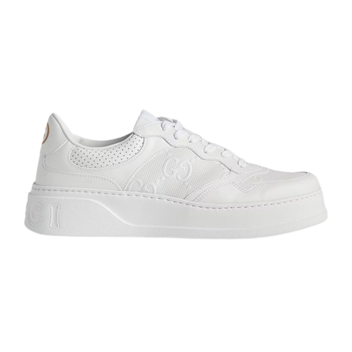 Gucci White Gg Embossed Sneakers