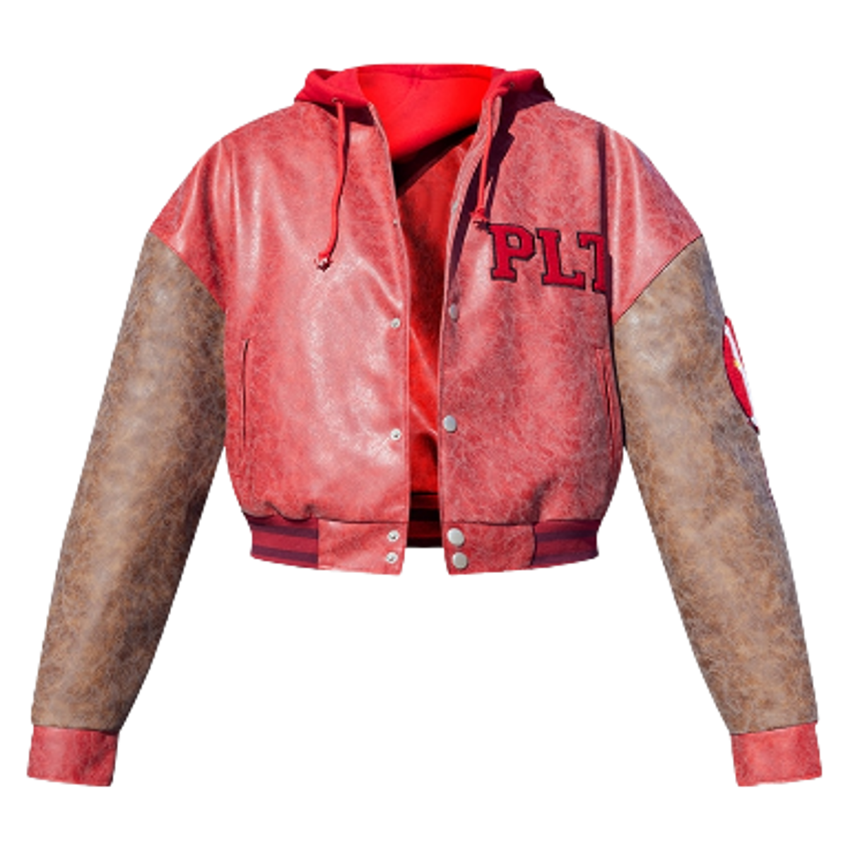 Pretty Little Thing Pit Red Faux Jacket WHAT’S ON THE STAR?