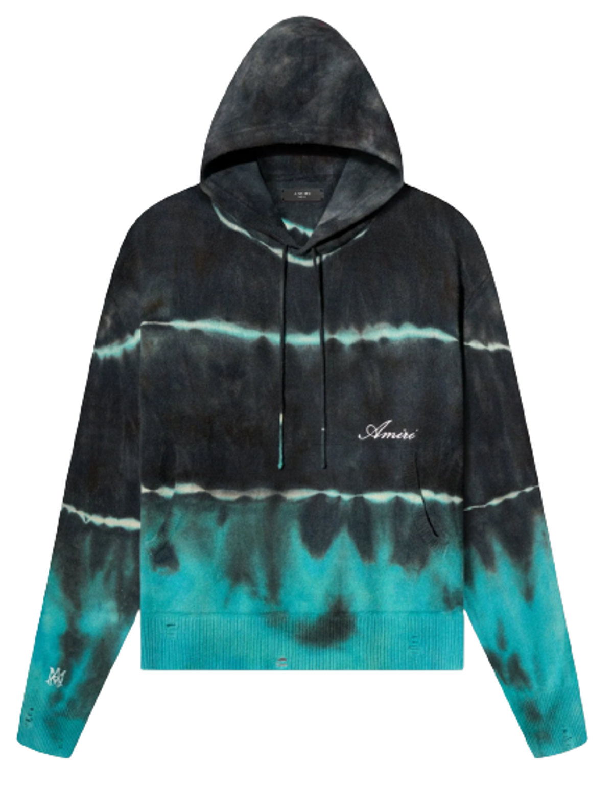 Amiri Logo Embroidery Cashmere Tie Dye Hoodie