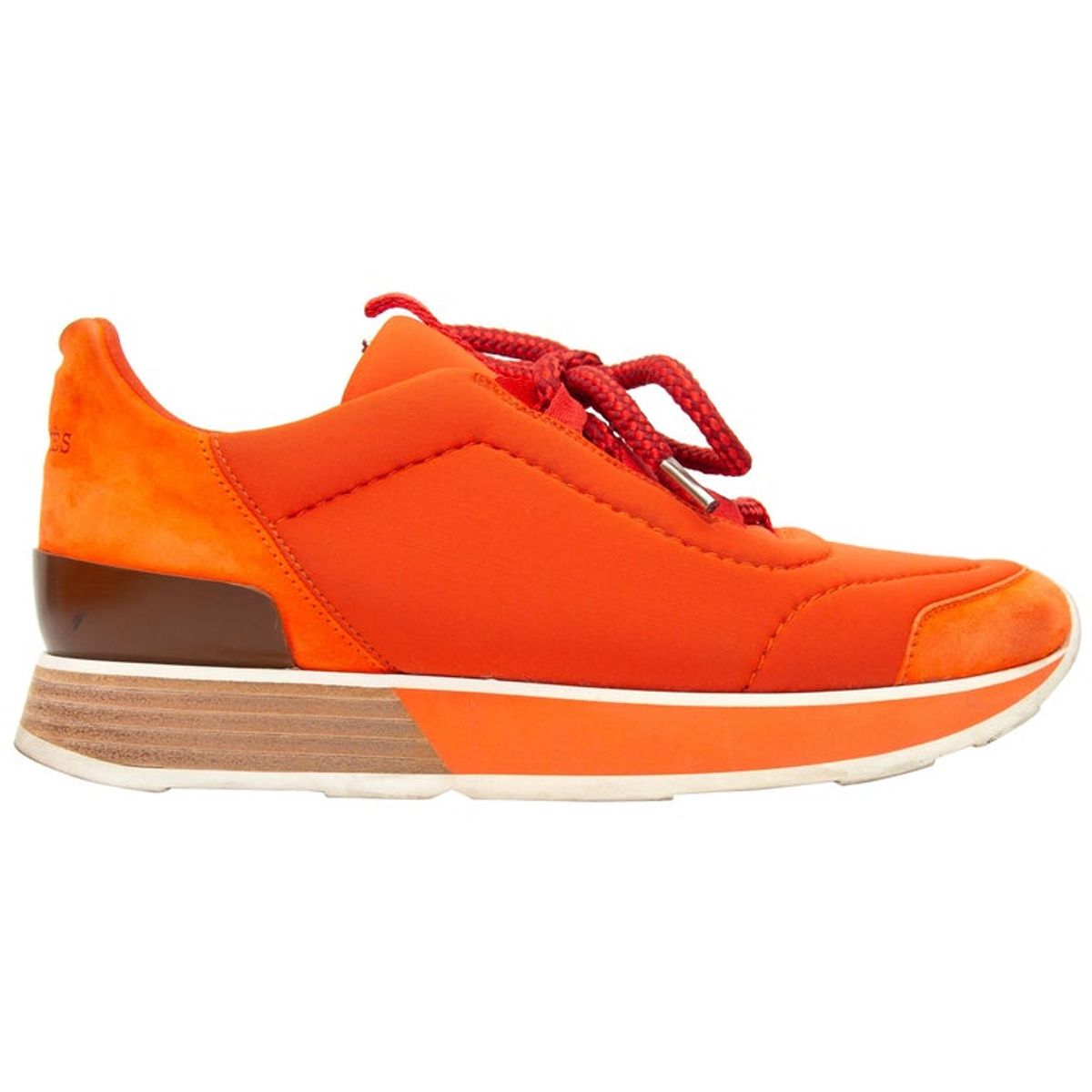 Hermes Orange Miles Platform Sneakers