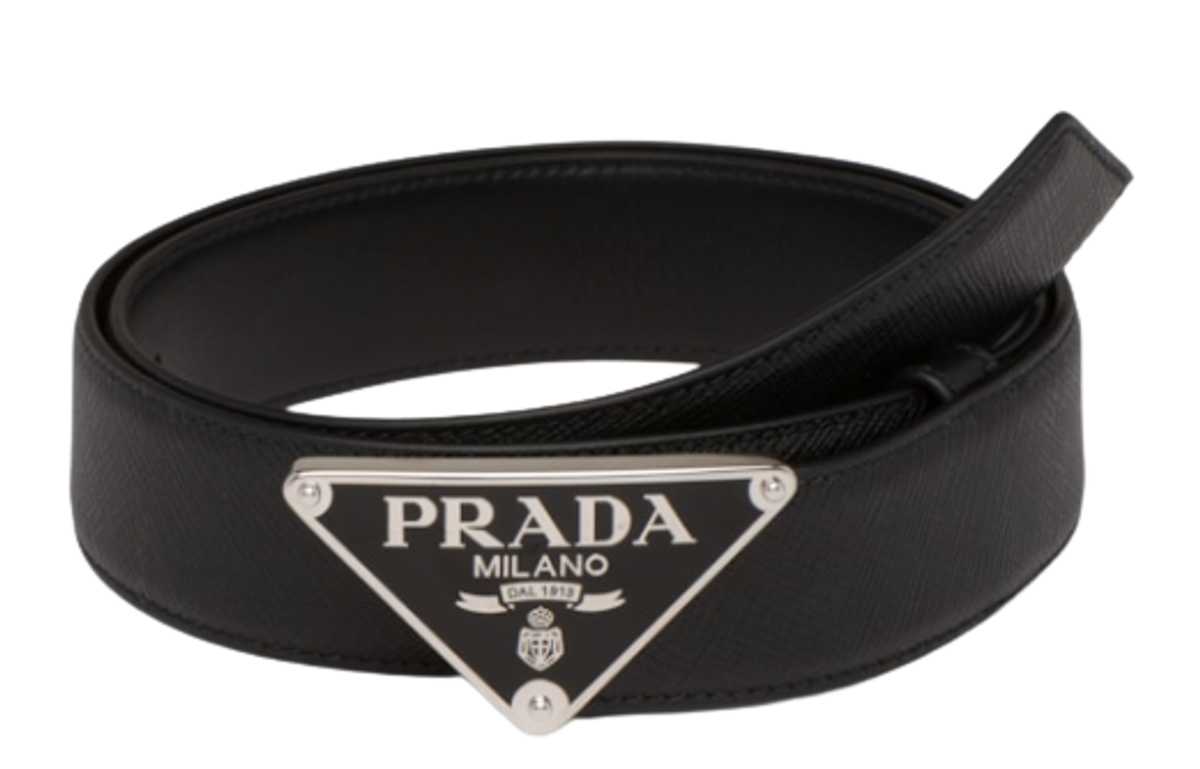 Prada Black Saffiano Leather Belt