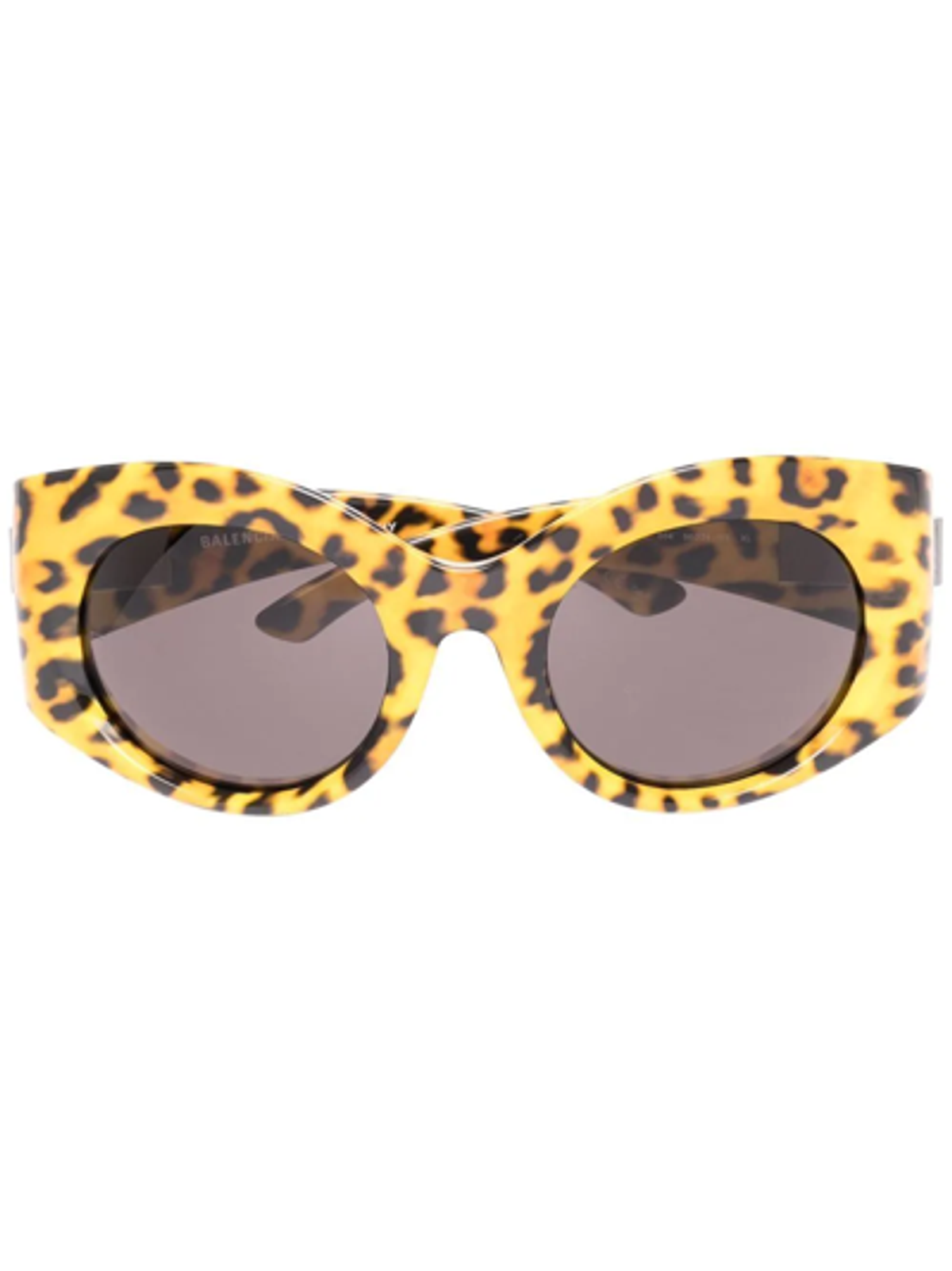 Balenciaga Bold Animal Print Round Frame Sunglasses
