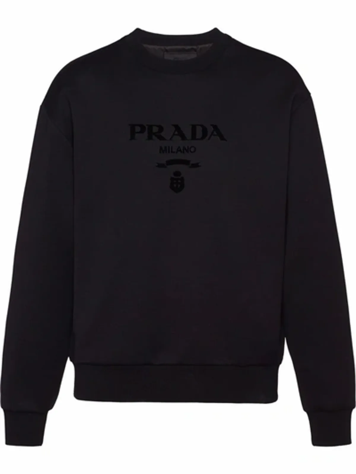 Prada Logo Oversized Cotton Black Sweatshirt