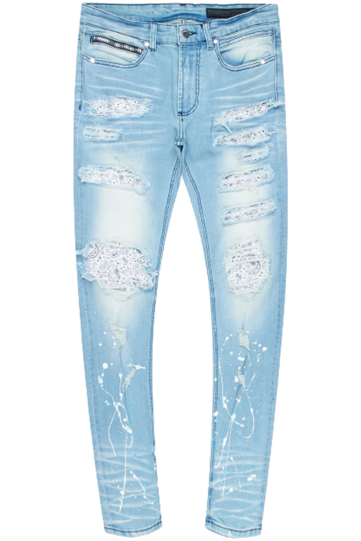 Fivio Foreign Merch × Rockstar Original Haider Blue White Jeans