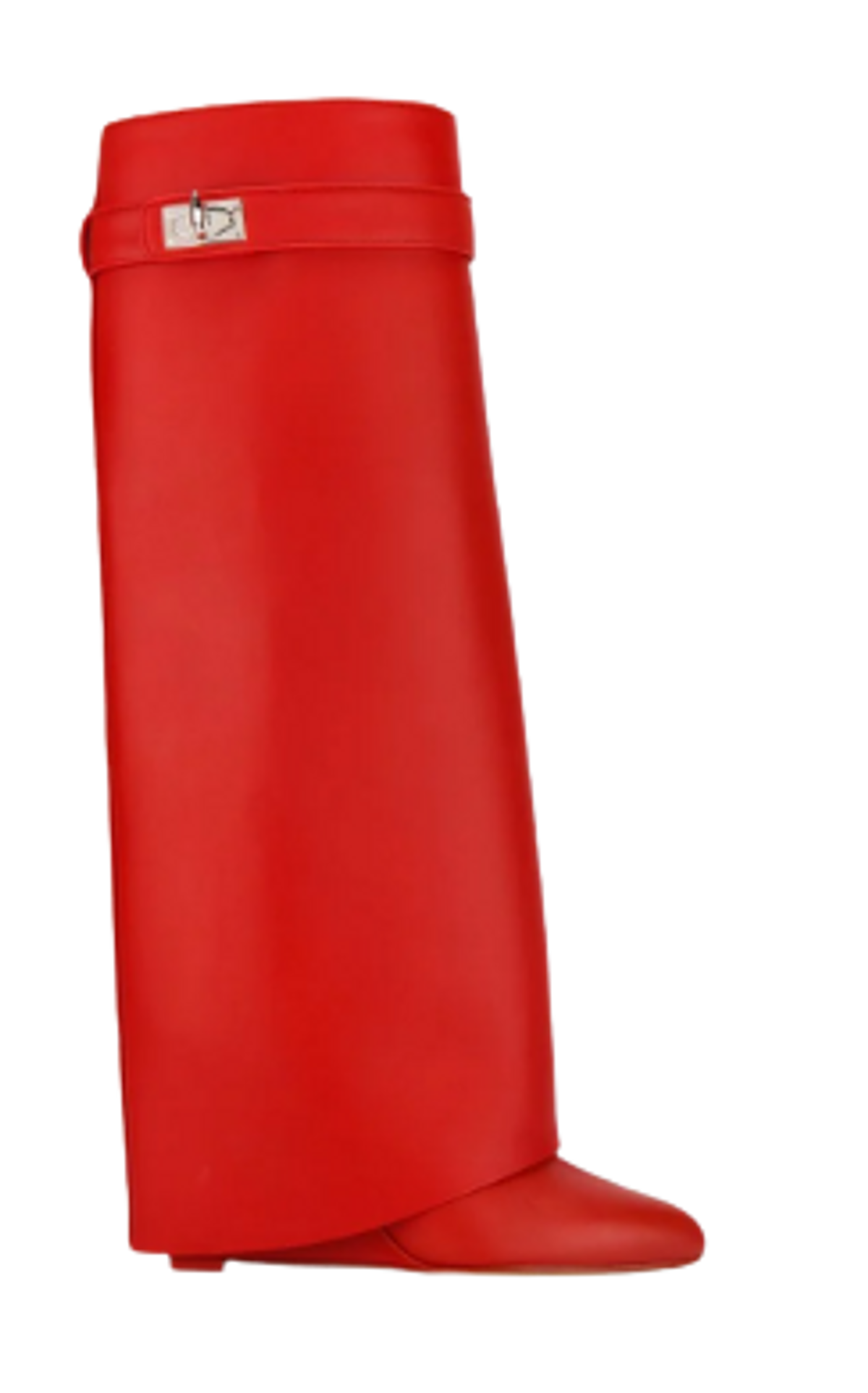 Givenchy Red Leather Shark Lock 90 Knee Boots