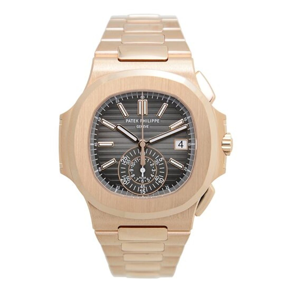 Patek Philippe Nautilus Black Dial 18kt Rose Gold Chronograph Automatic Watch