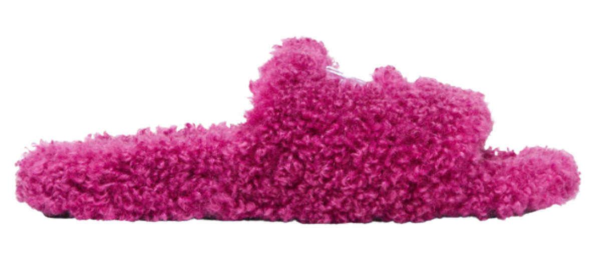 Balenciaga Cities Paris Furry Slide Sandals