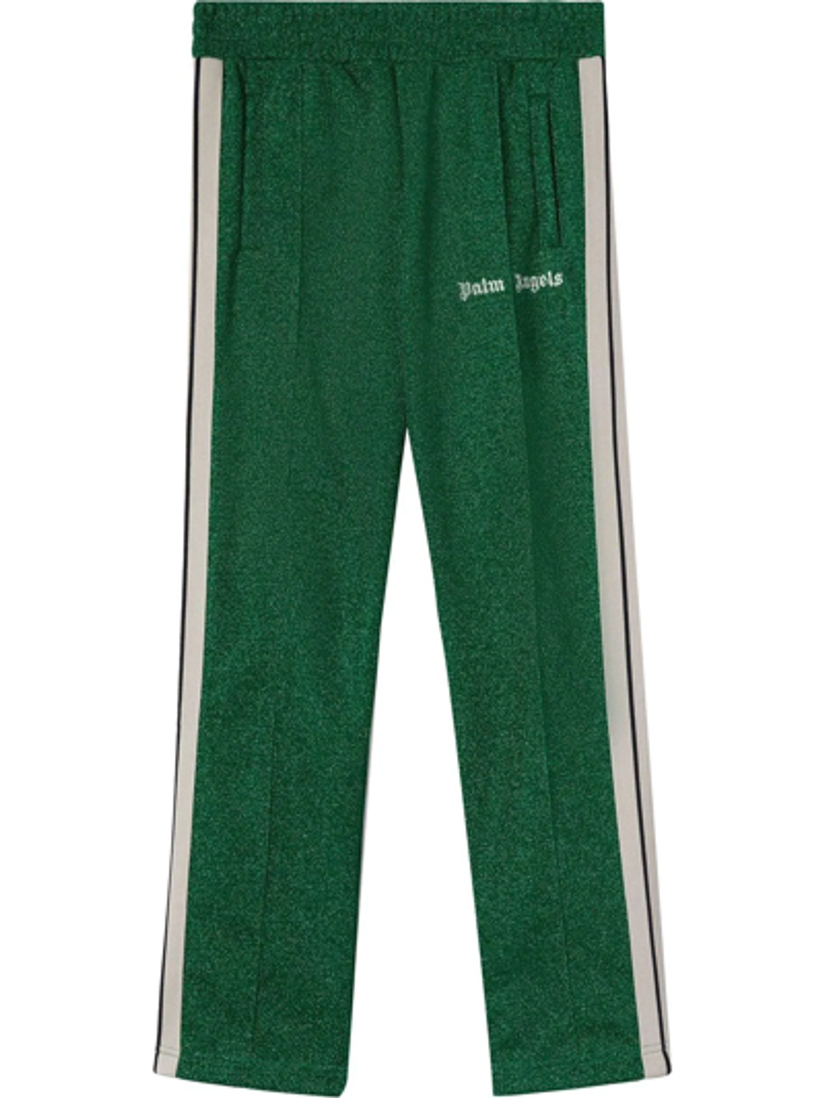 Palm Angels Metallic Logo Embroidered Green Track Pants