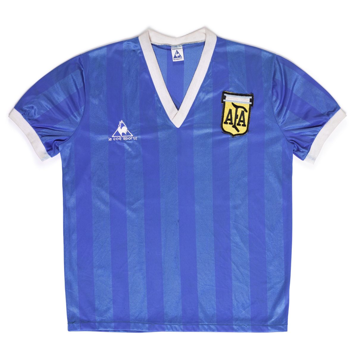 Le Coq Sportif The Hand of God & Goal of the Century World Cup Match Worn Shirt