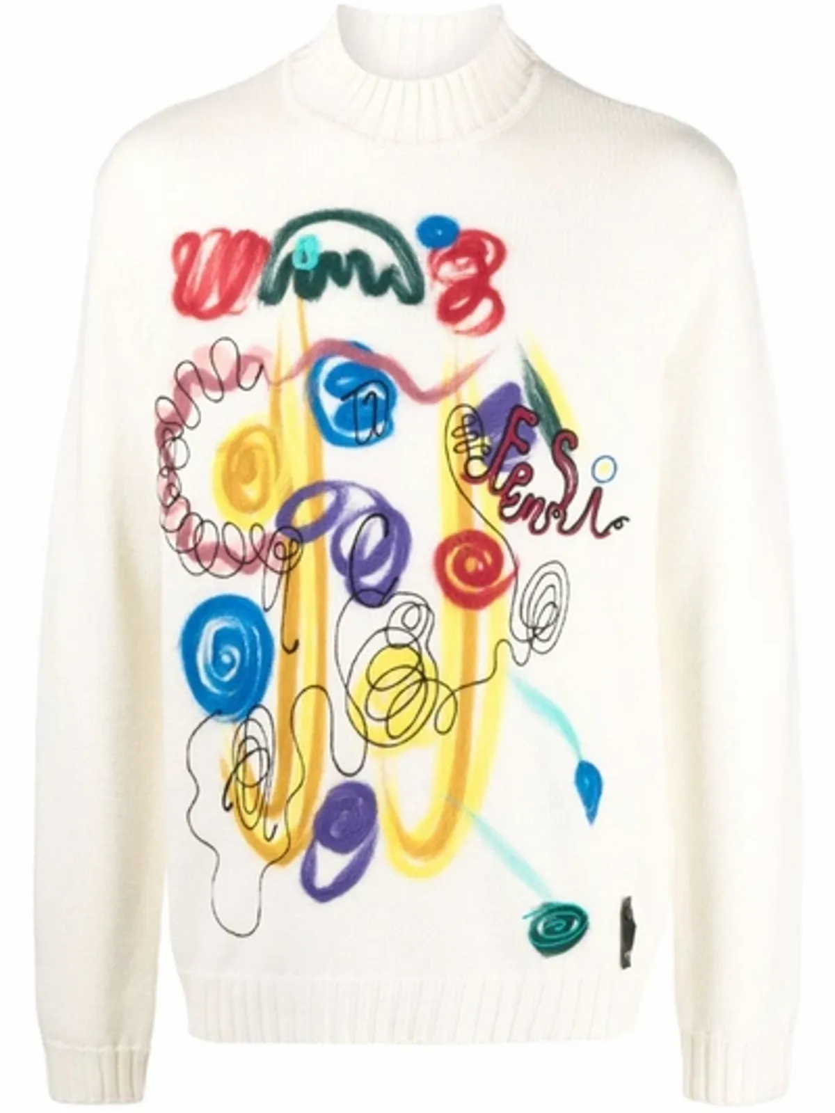 Fendi Noel Fielding Abstract Print Knitted Jumper