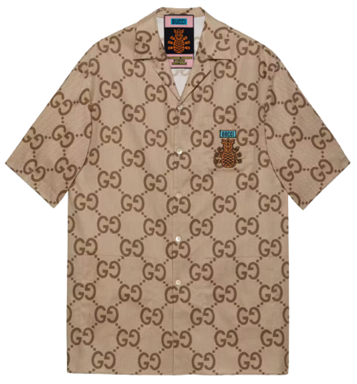Gucci Pineapple Gg Canvas Bowling Shirt