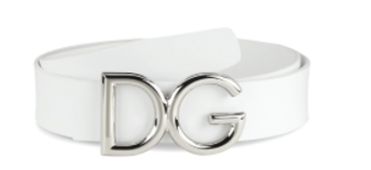 Dolce & Gabbana White Calf Leather Belt