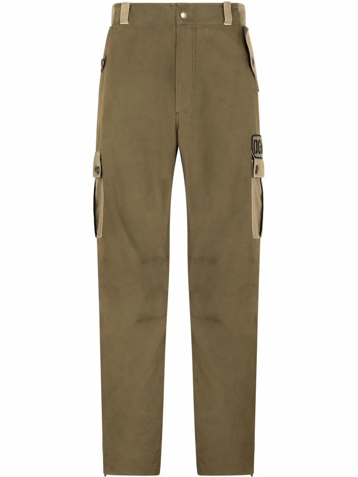 Dolce & Gabbana Patch Embellishment Stretch Cotton Cargo Pants