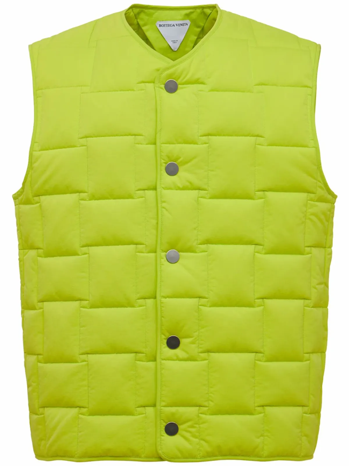 Bottega Veneta Yellow Quilted Waistcoat In Nylon
