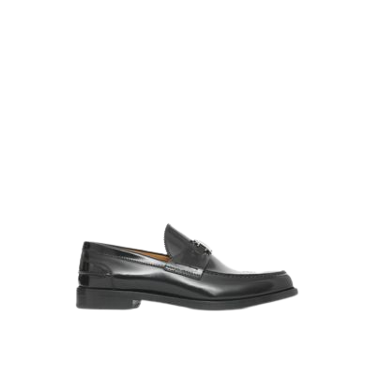 Burberry Monogram Motif Leather Loafers In Black