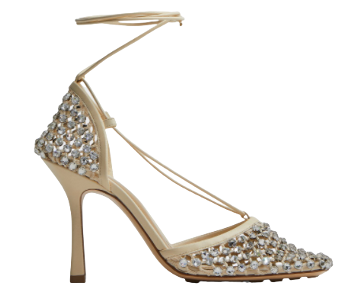 Bottega Veneta Toile Sparkle Stretch Sandals