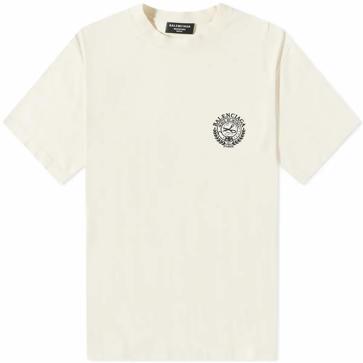 Balenciaga Scissor Crest Cream T-Shirt