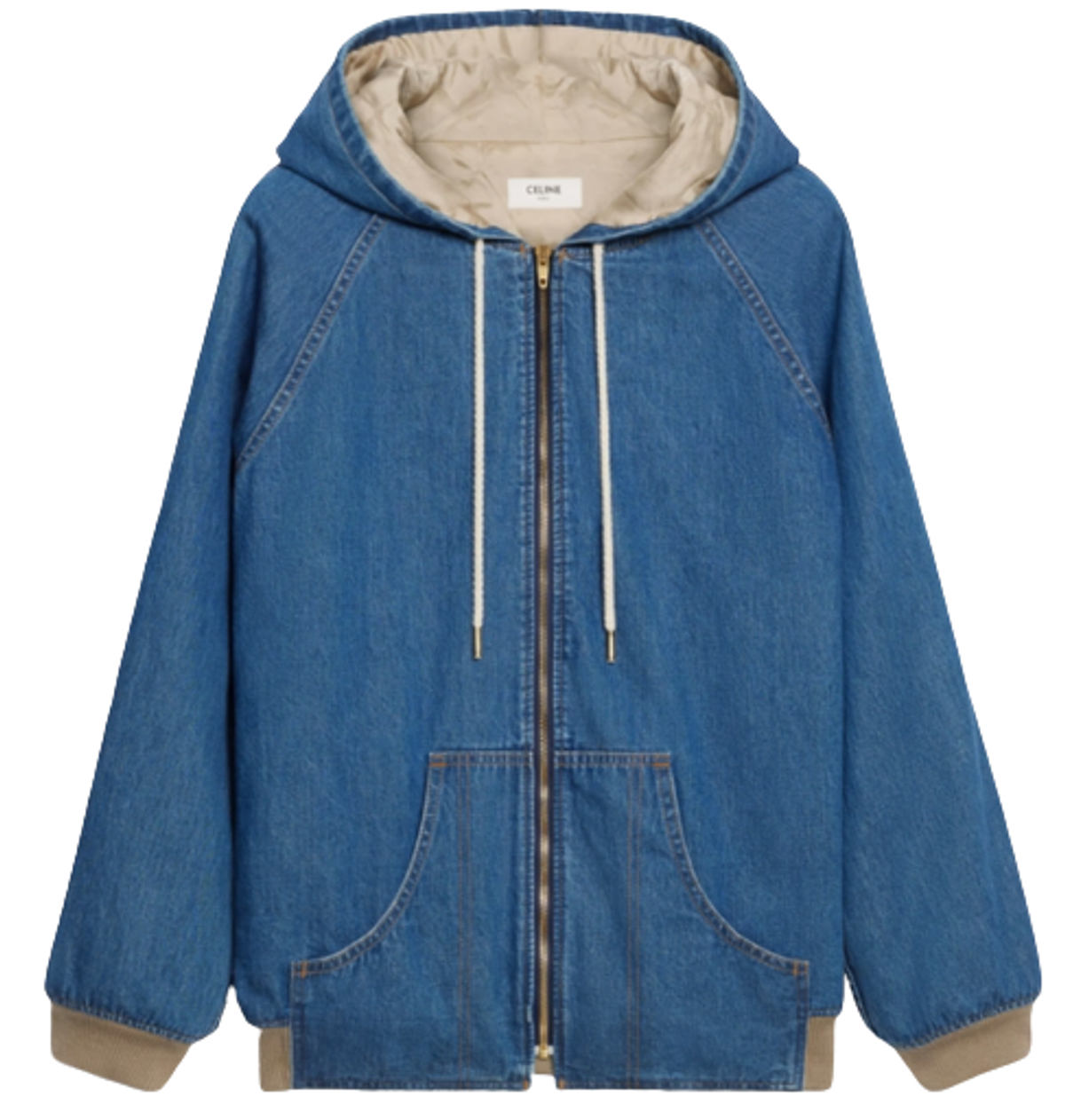 Celine Logo Twirl Wash Hooded Jacket