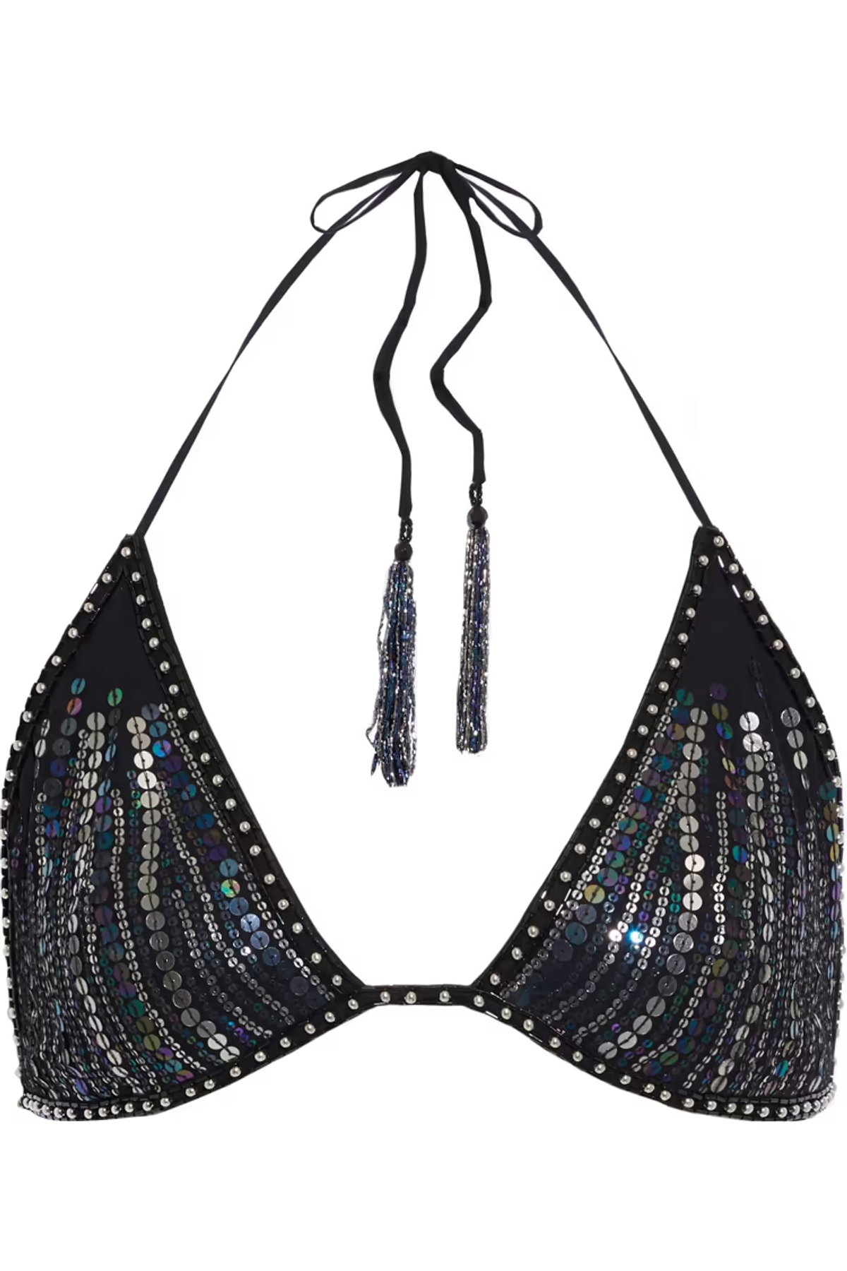 Dundas Embellished Silk Crepe De Chine Bra Top