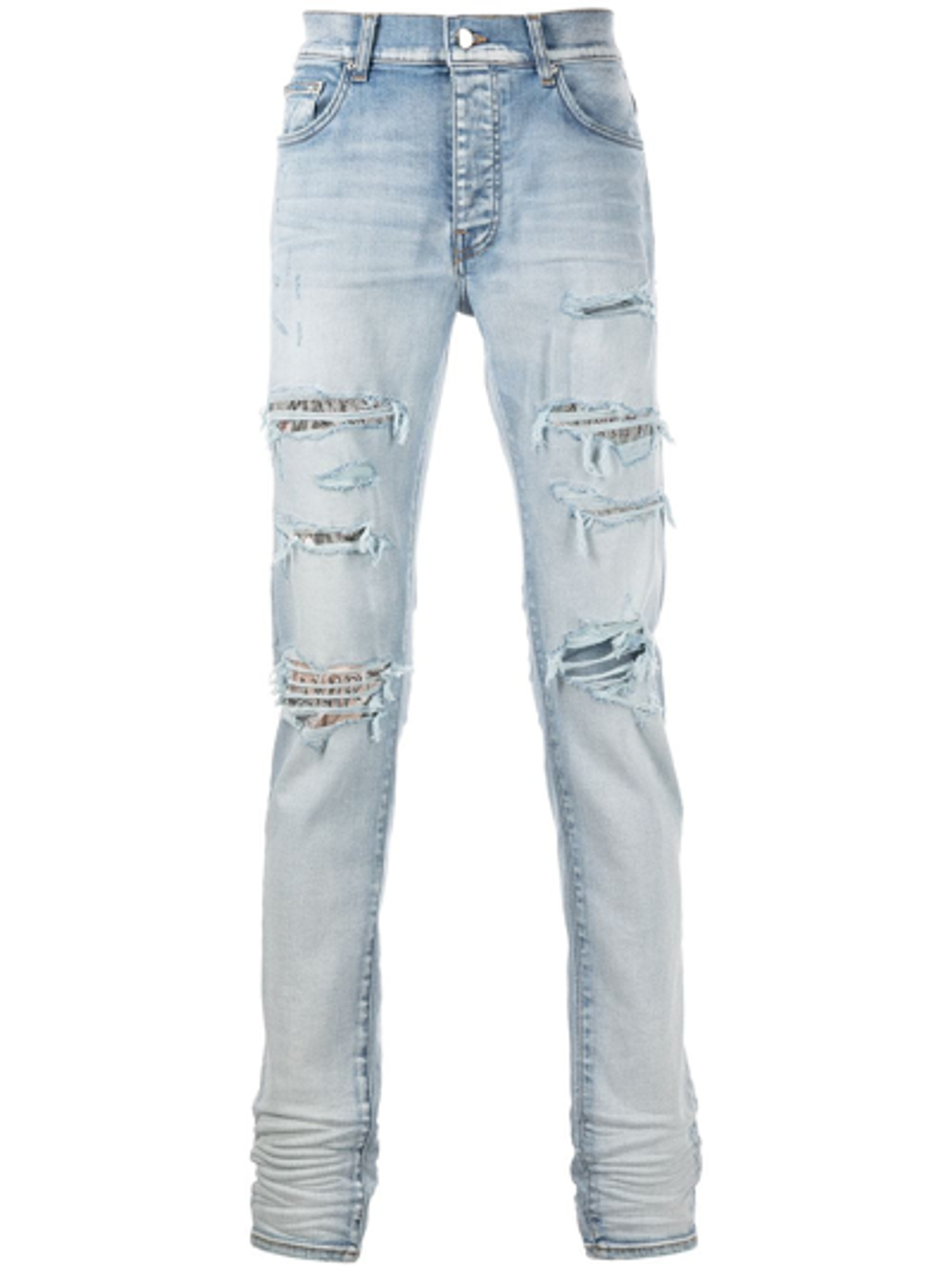 Amiri Ripped Skinny Jeans In Blau