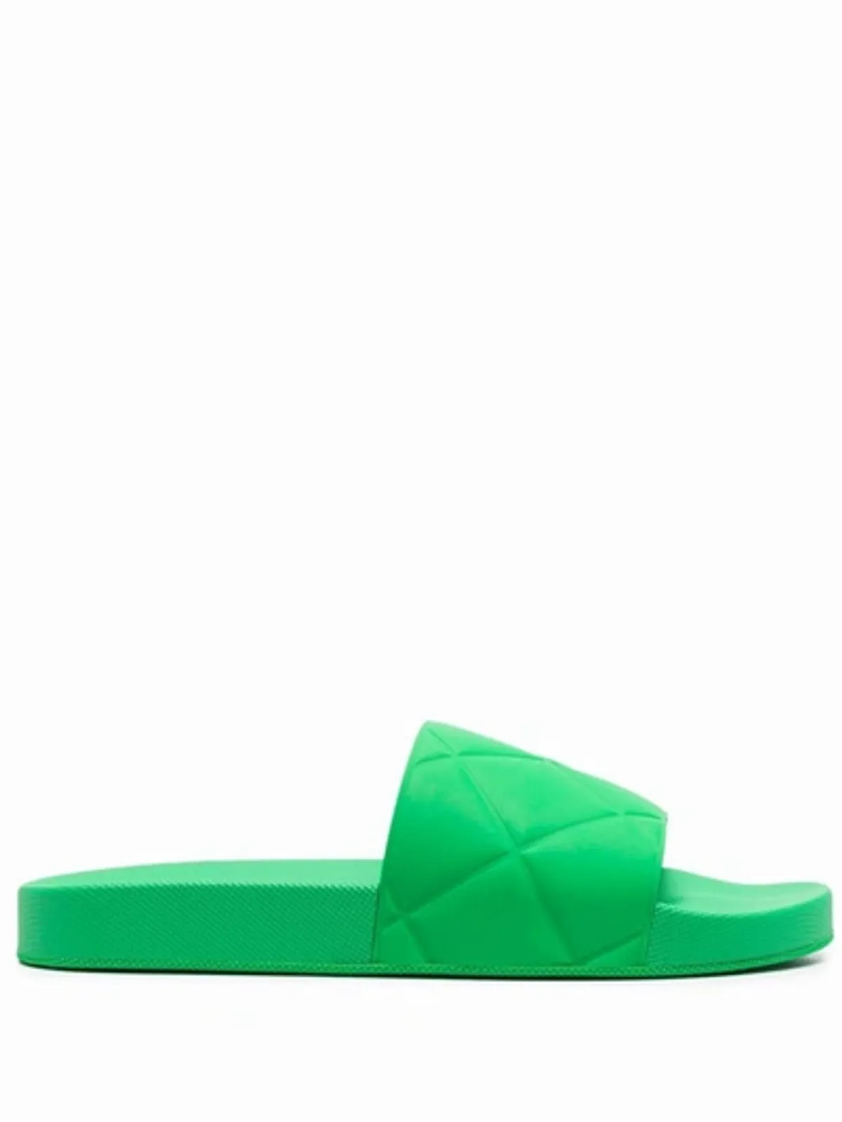 Bottega Veneta Quilted Rubber Slide Sandals In Grass