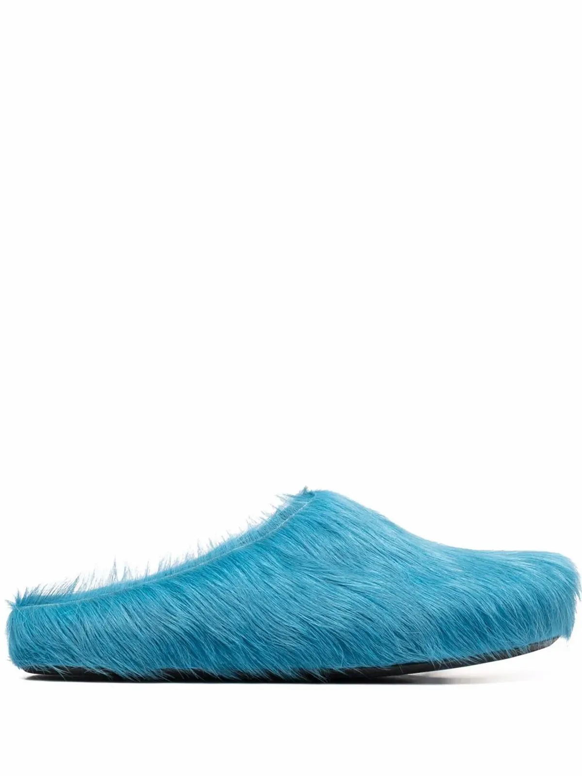 Marni Long Hair Leather Fussbett Sabot Loafers