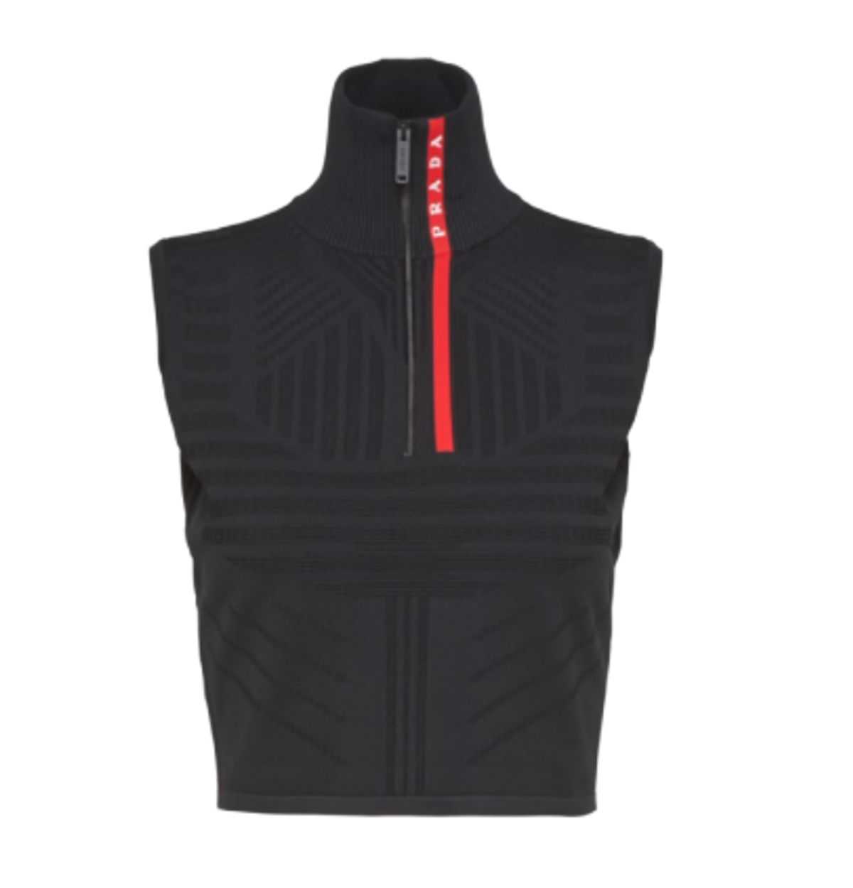 Prada Black Tech Rec Nylon Sleeveless Top