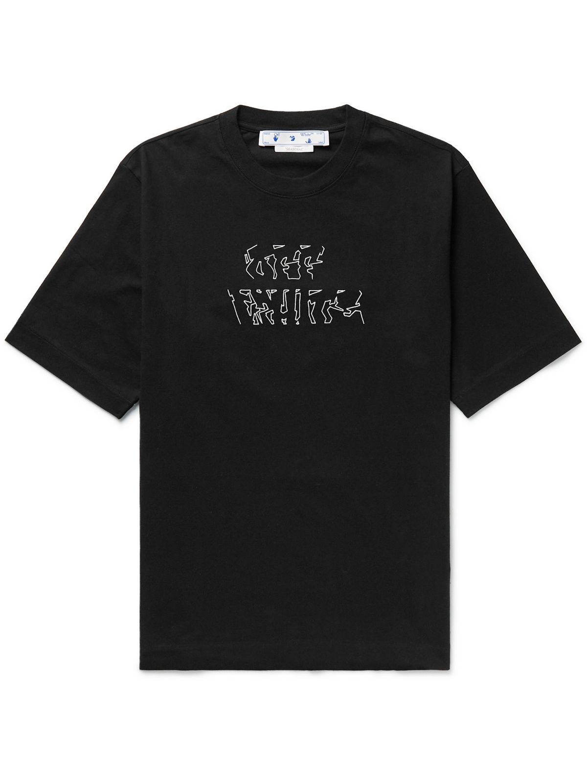 Off-White Neen Embellished Cotton-jersey T-shirt In Black