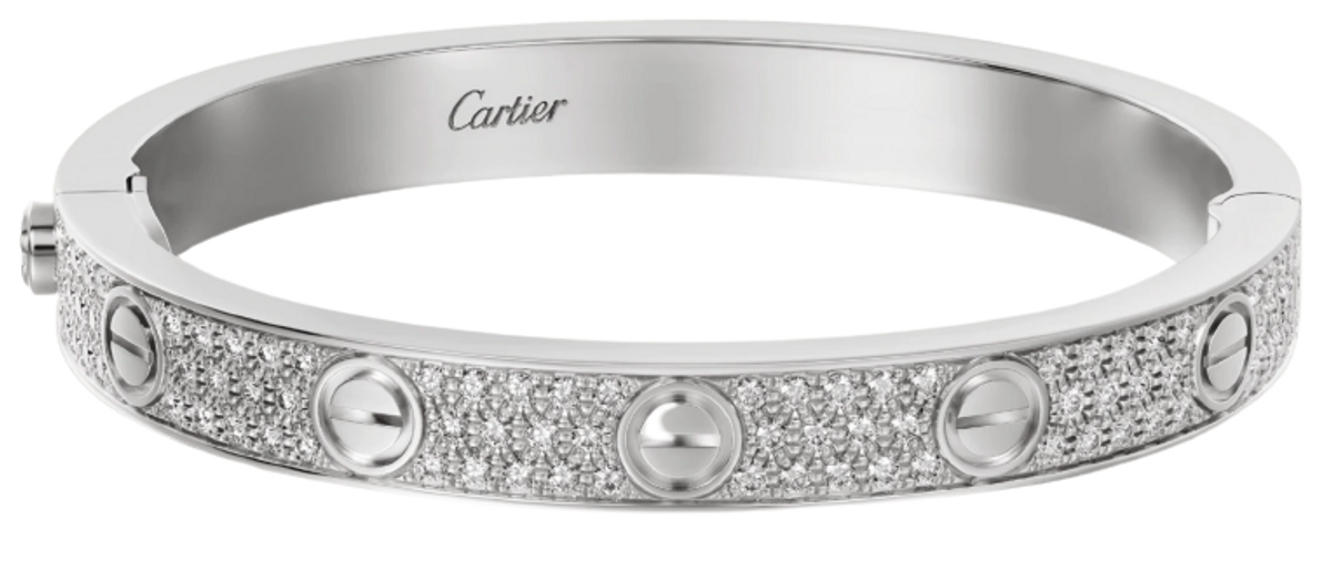 Cartier Love White Gold, Diamonds Bracelet
