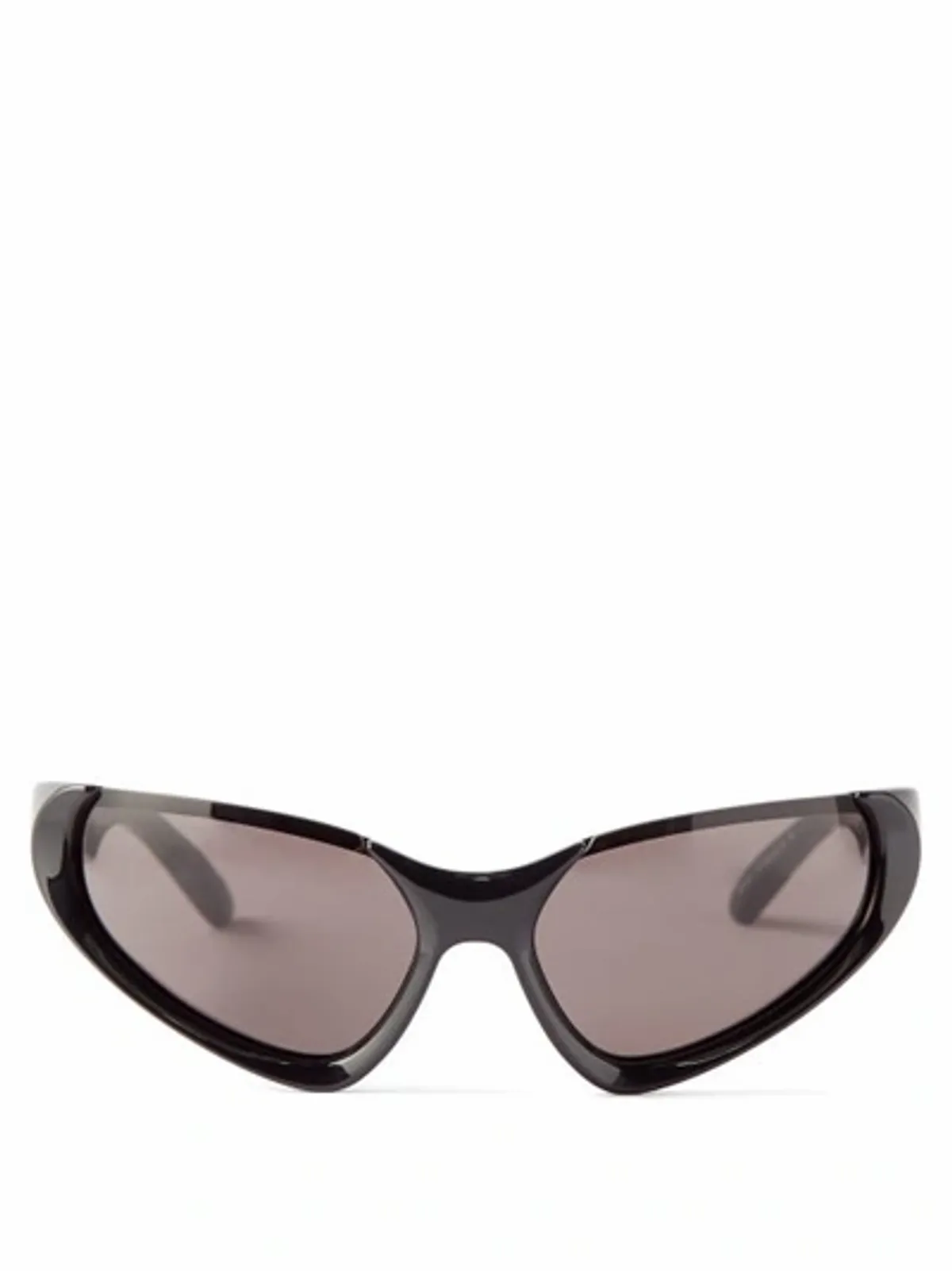 Balenciaga Xpander Wraparound Acetate Sunglasses In Black