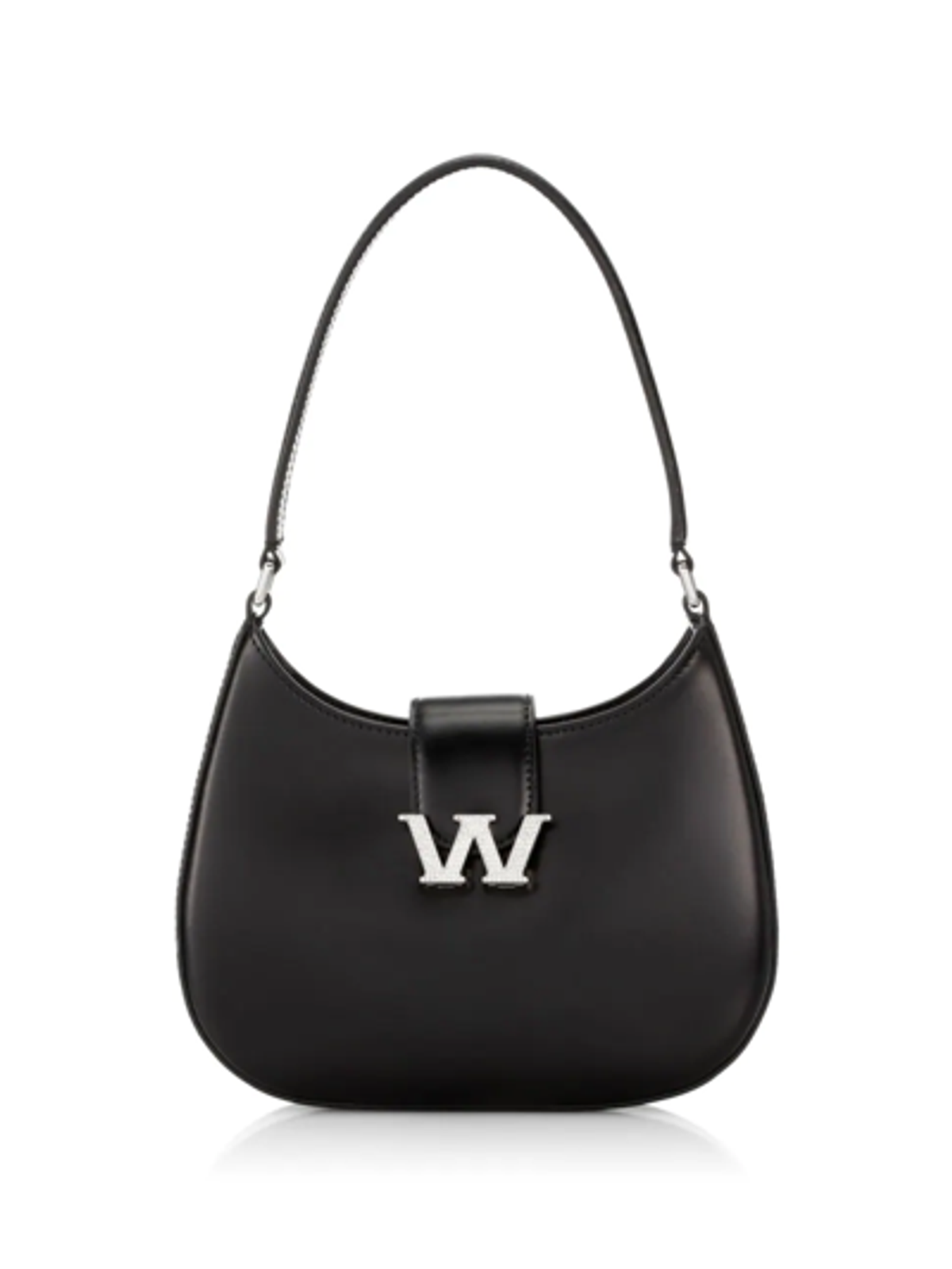 Alexander Wang Crystal Embellished Logo Small Leather Hobo Bag