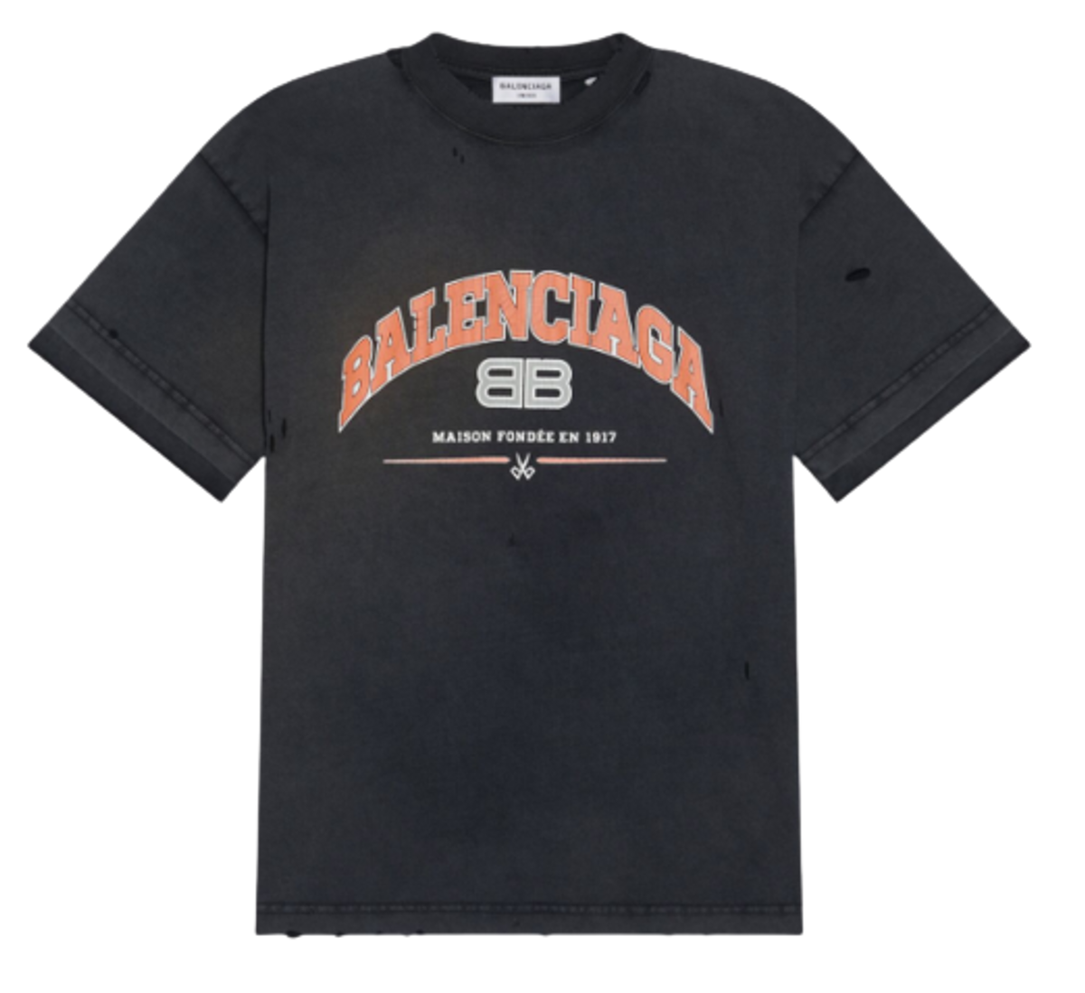 Balenciaga Orange Black Logo T-Shirt