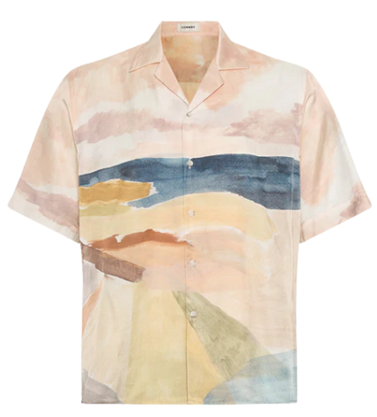 Commas Painted Shoreline Silk Camp Shirt