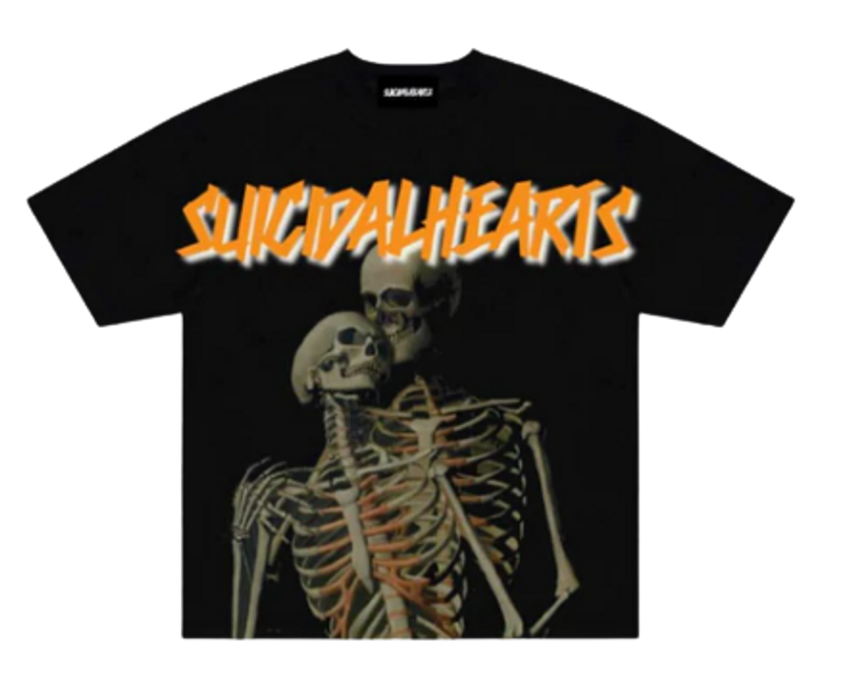 Suicidal Hearts Skeleton Black T-Shirt