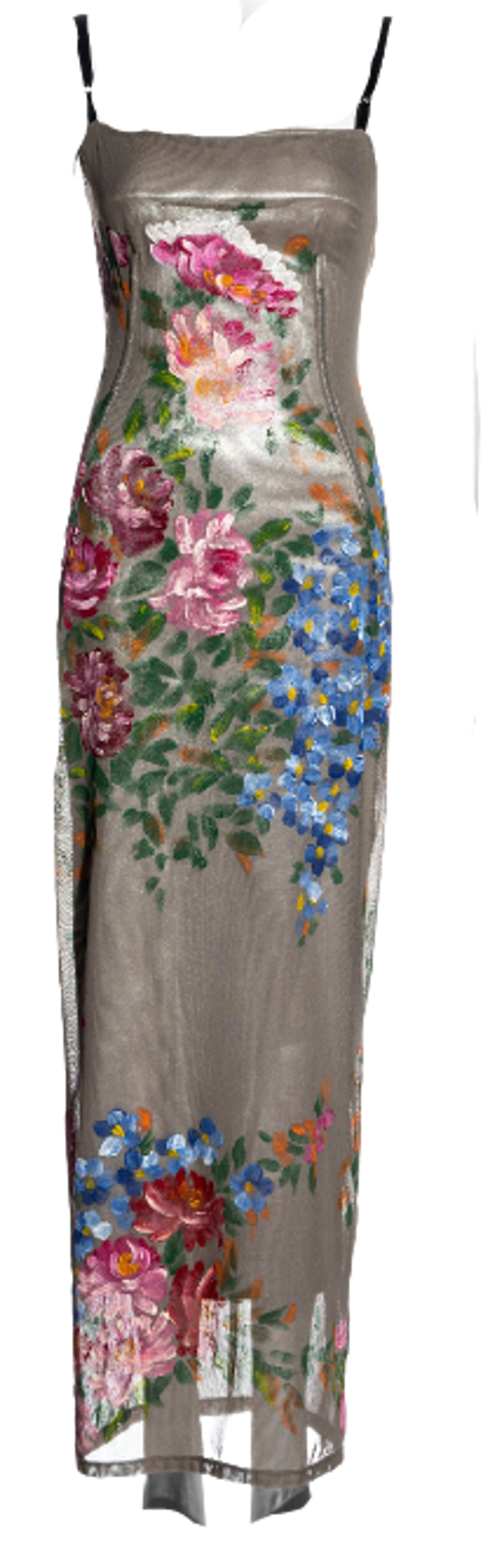 Dolce & Gabbana Painted Floral Tulle Dress