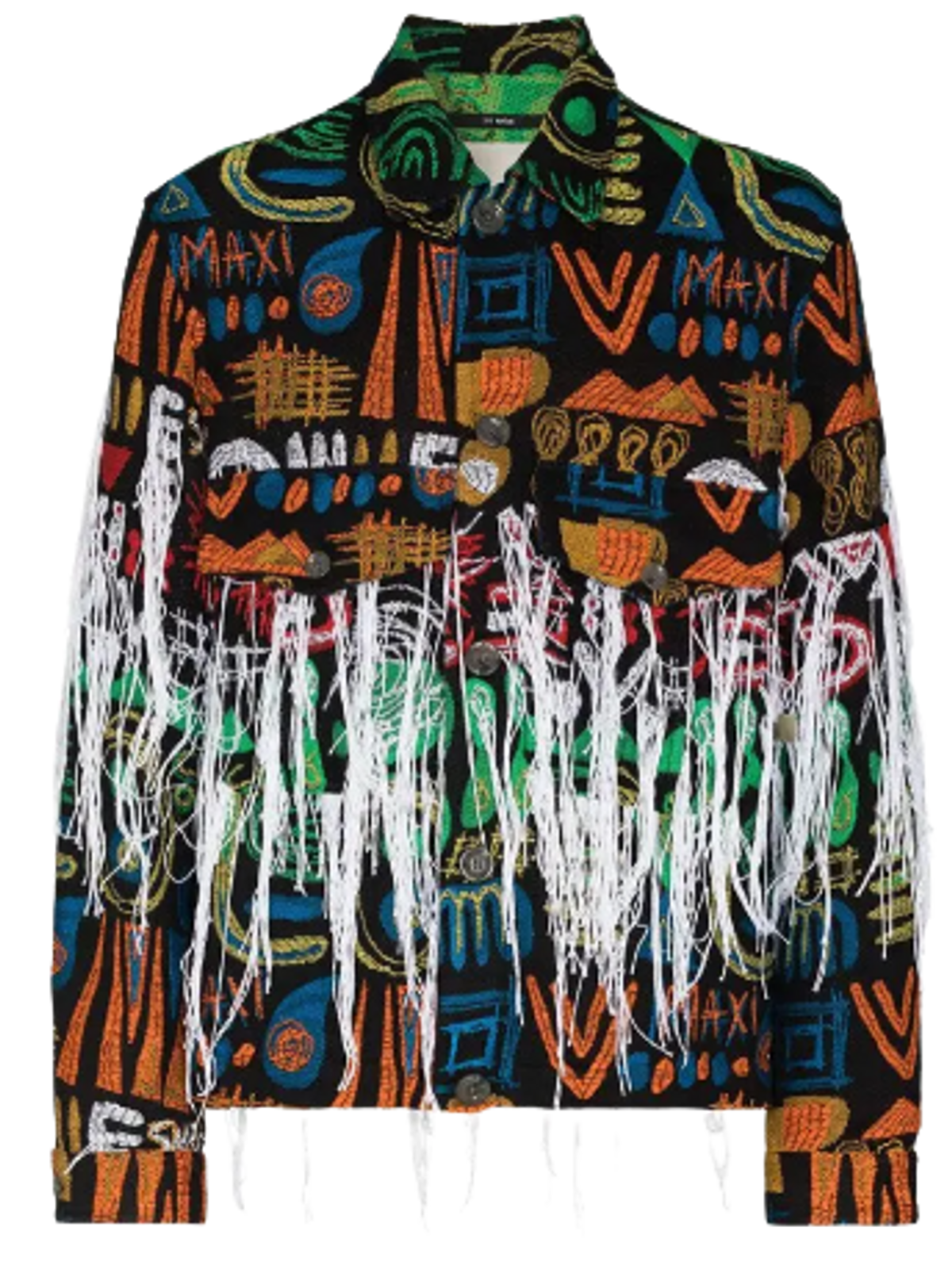 Song for the Mute Fringed Jacquard Shirt Jacket
