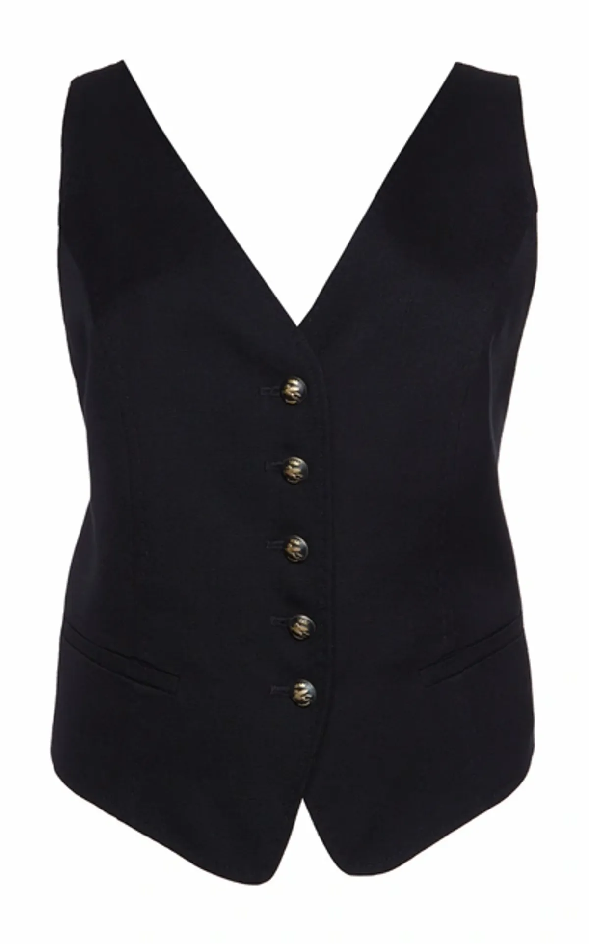 Etro Navy Crepe Crossover-Back Vest
