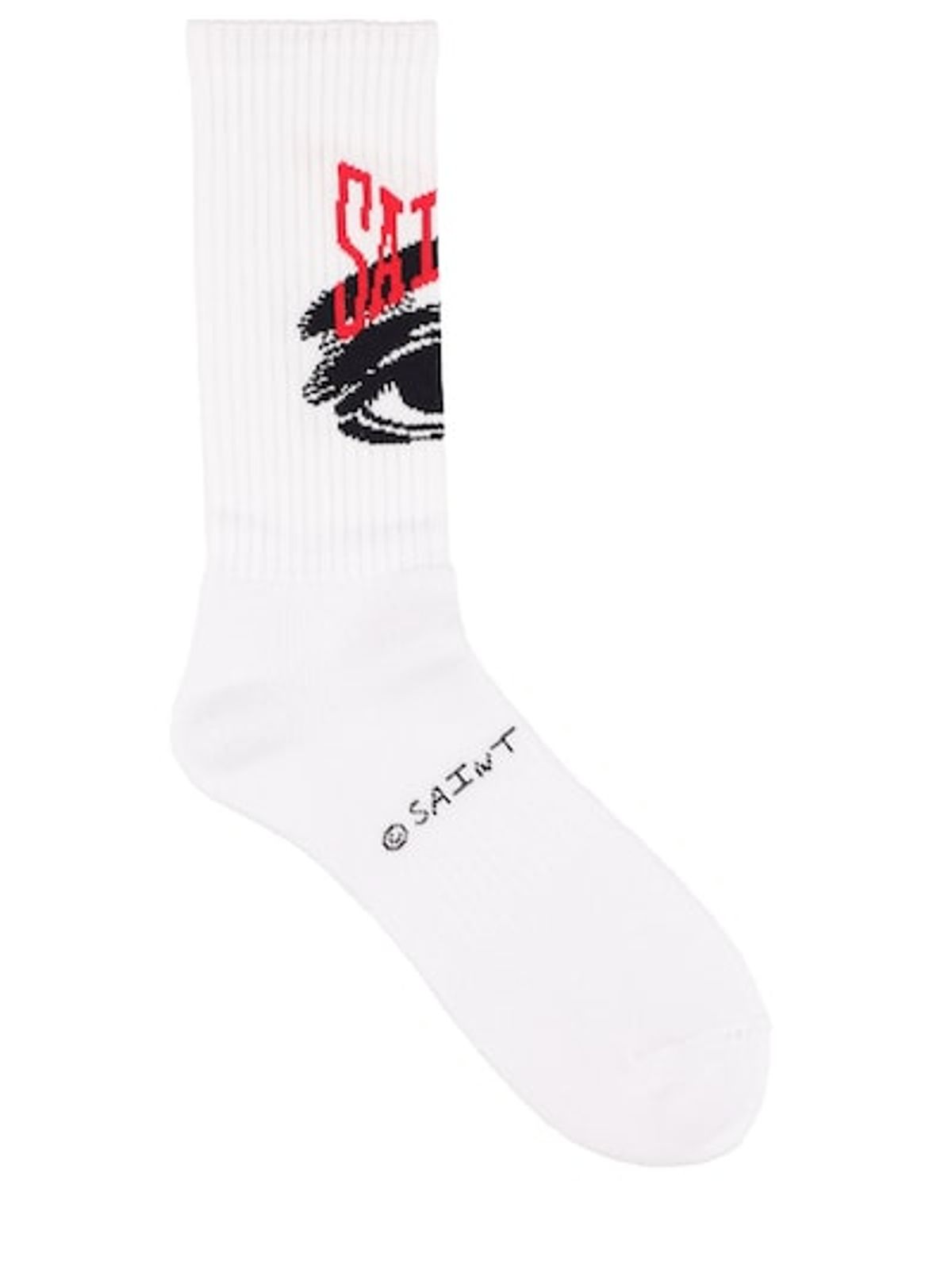 Saint Michael Logo Cotton Blend White Socks