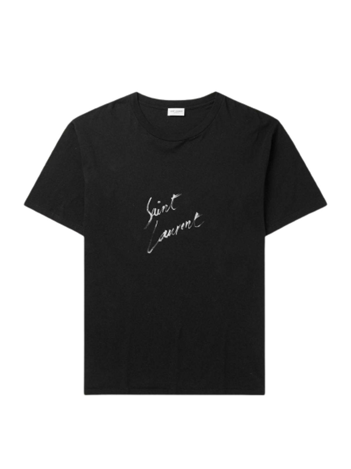 Saint Laurent Logo-print Cotton-jersey T-shirt In Black
